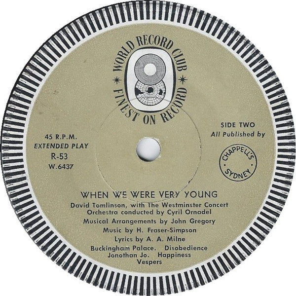 Alan Alexander Milne : When We Were Very Young (7", EP, Mono, Club, RE)