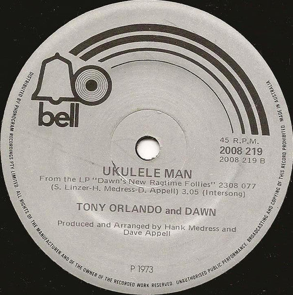 Tony Orlando and Dawn (5) : Who's In The Strawberry Patch With Sally (7", Single)