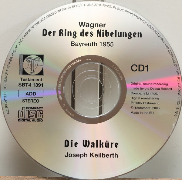 Richard Wagner, Joseph Keilberth, Astrid Varnay, Hans Hotter, Gré Brouwenstijn, Ramón Vinay : Die Walküre, Recorded Live At The 1955 Bayreuth Festival - First Ever Release (4xCD, RM)