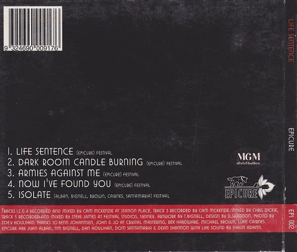 Epicure : Life Sentence (CD, EP)