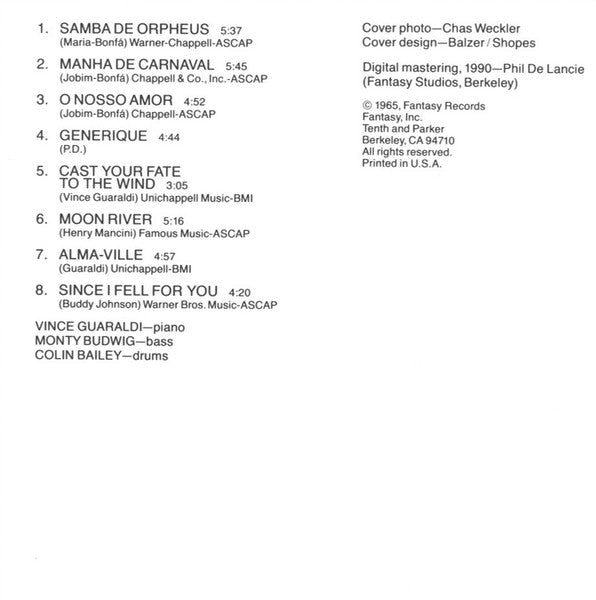 Vince Guaraldi Trio : Jazz Impressions Of Black Orpheus (CD, Album, RE, RM)