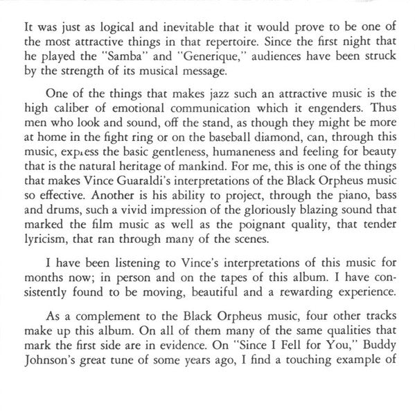 Vince Guaraldi Trio : Jazz Impressions Of Black Orpheus (CD, Album, RE, RM)