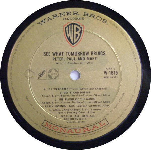 Peter, Paul & Mary : See What Tomorrow Brings (LP, Album, Mono)