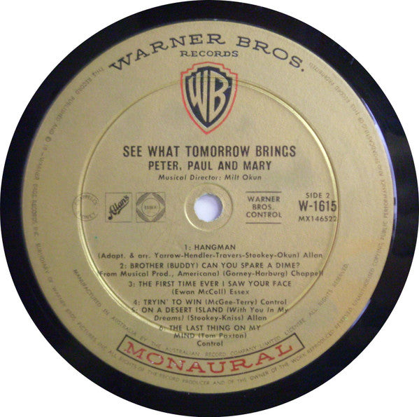 Peter, Paul & Mary : See What Tomorrow Brings (LP, Album, Mono)