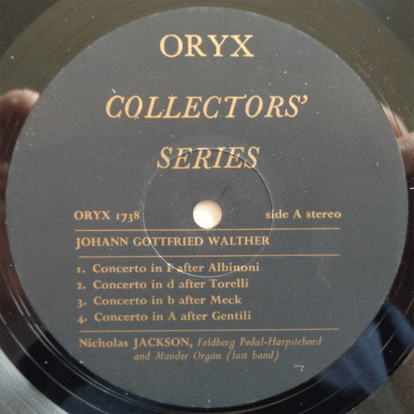 Johann Gottfried Walther - Nicholas Jackson : Studies In Music, Weimar 1710 (LP)
