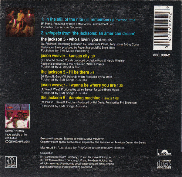 Boyz II Men : In The Still Of The Nite (I'll Remember) / Album Snipets (CD, Single, Car)