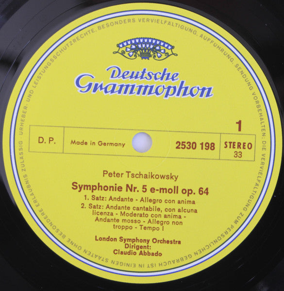 Pyotr Ilyich Tchaikovsky, London Symphony Orchestra, Claudio Abbado : Symphonie Nr. 5 (LP)