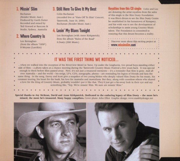 Lee Kernaghan & Colin Buchanan : Missin' Slim (CD, Maxi)
