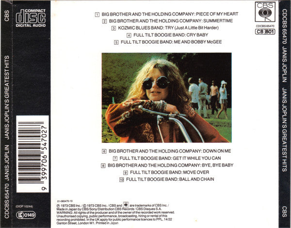 Janis Joplin : Janis Joplin's Greatest Hits (CD, Comp, RE)