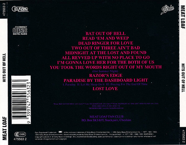 Meat Loaf : Hits Out Of Hell (CD, Comp)