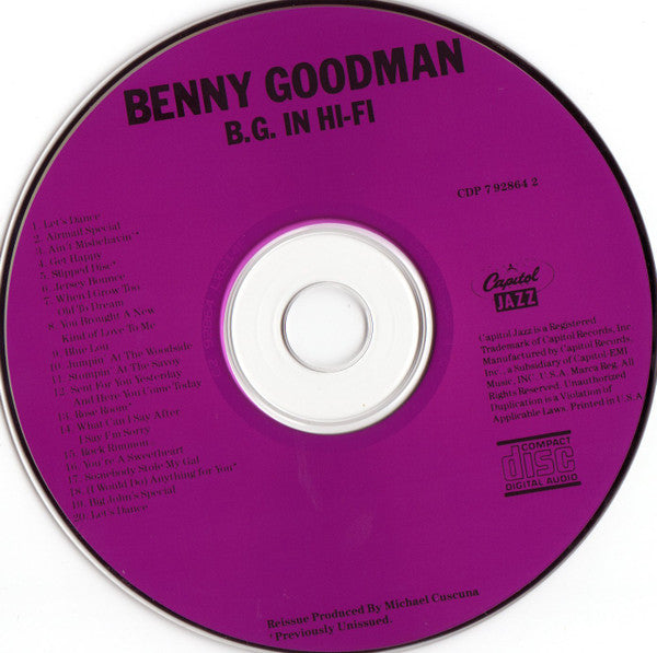 Benny Goodman : B.G. In Hi-Fi (CD, Album, RE)
