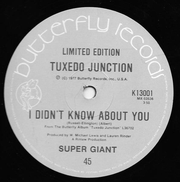 Tuxedo Junction : Chattanooga Choo Choo (12", Ltd)