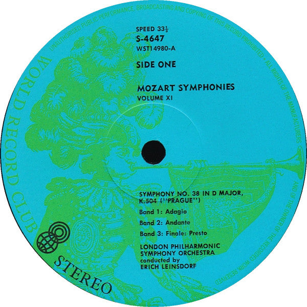 Mozart*, The London Philharmonic Orchestra* Conducted By Erich Leinsdorf : Symphonies Vol. 11 Nos. 38 & 39 (LP, Album, Club, RE)