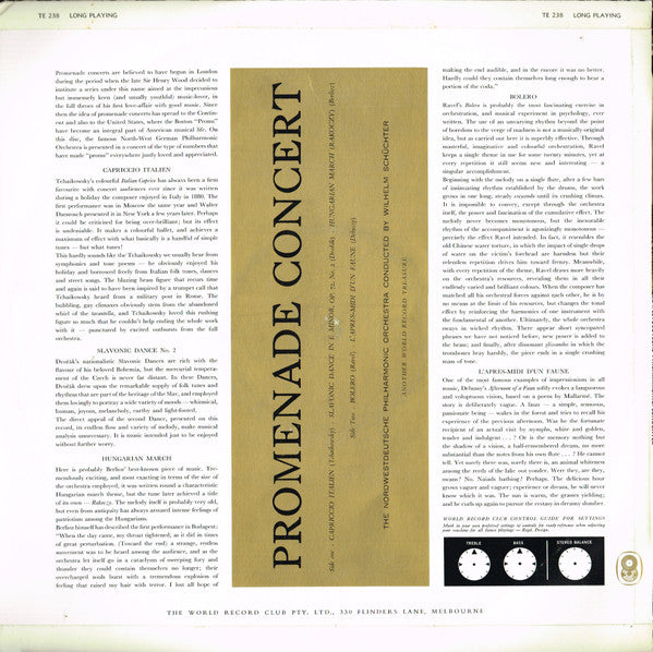 Nordwestdeutsche Philharmonie Conducted By Wilhelm Schüchter : Promenade Concert (LP, Album, Mono, Club)