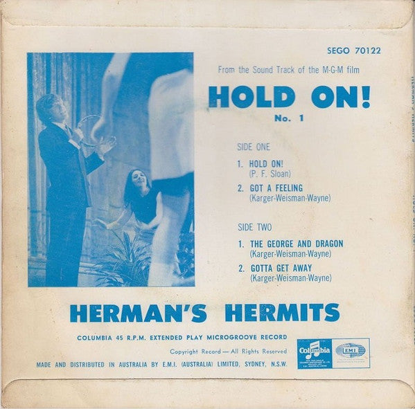Herman's Hermits : Hold On! (Music From The Original Sound Track) No. 1 (7", EP)