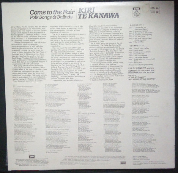 Kiri Te Kanawa : Come To The Fair (Folk Songs & Ballads) (LP, Album)