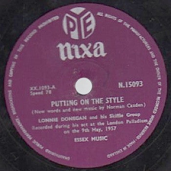 Lonnie Donegan's Skiffle Group : Putting On The Style (Shellac, 10")