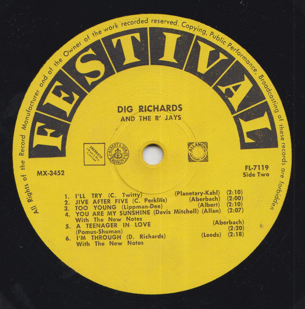 Dig Richards And The R' Jays : Dig Richards And The R'Jays (LP, Album)