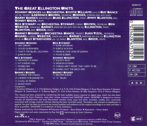 Various : The Great Ellington Units (CD, Comp)