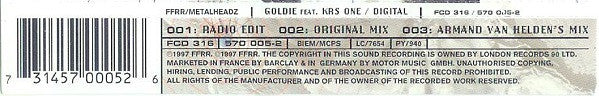 Goldie Feat KRS One* : Digital (CD, Single)
