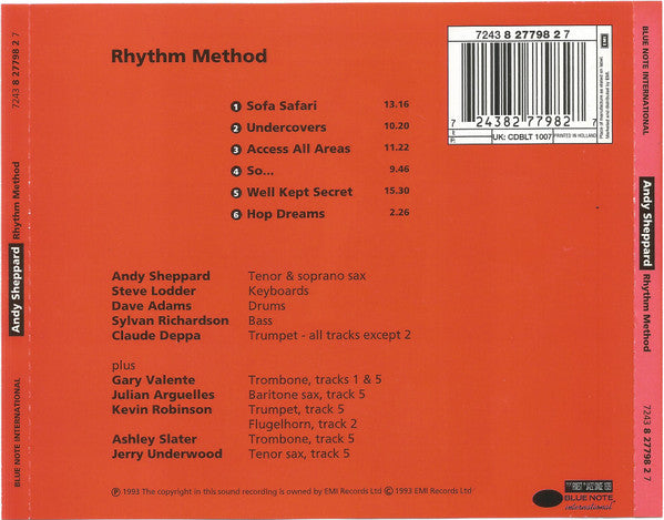 Andy Sheppard : Rhythm Method (CD, Album)