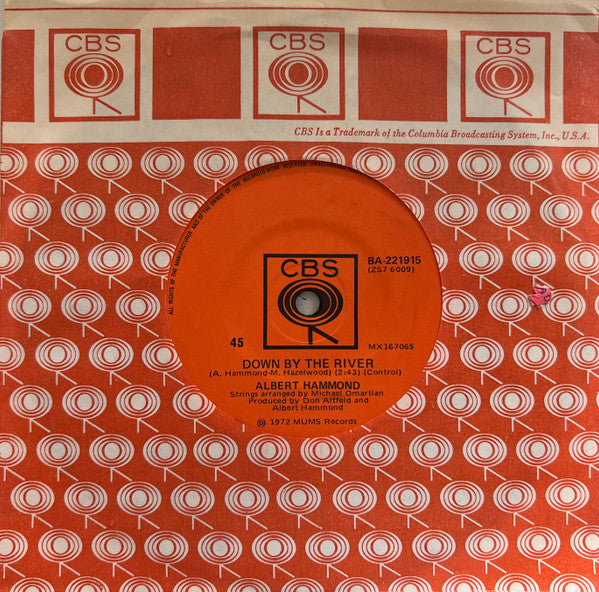 Albert Hammond : Down By The River (7", Single)