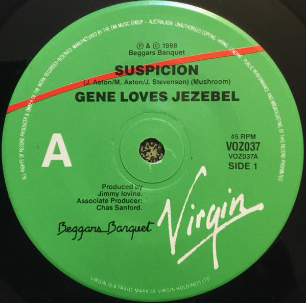 Gene Loves Jezebel : Suspicion (7", Single)