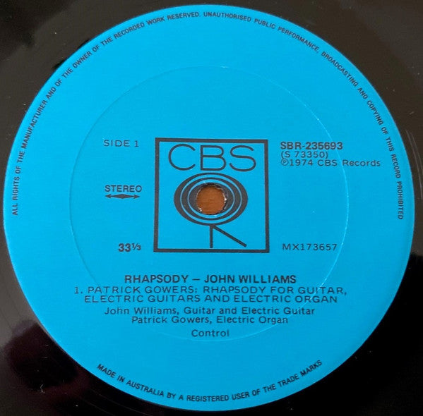 John Williams (7) : Rhapsody (LP, Album)
