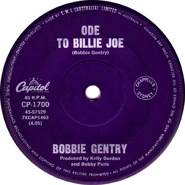 Bobbie Gentry : Ode To Billie Joe (7", Single)