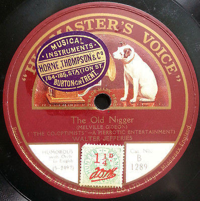 Walter Jefferies : Coal Black Mammy / The Old Nigger (Shellac, 10")