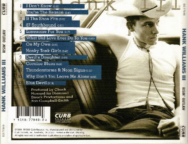Hank III* : Risin' Outlaw (CD, Album, RP, Cin)