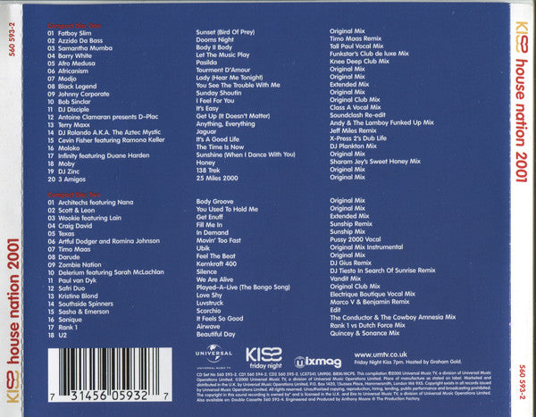 Alex P & Brandon Block : KISS House Nation 2001 (2xCD, Mixed)