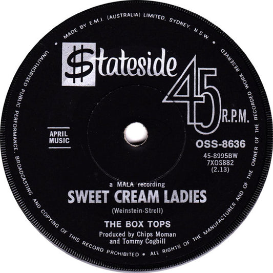 Box Tops : Sweet Cream Ladies / I See Only Sunshine (7", Single)