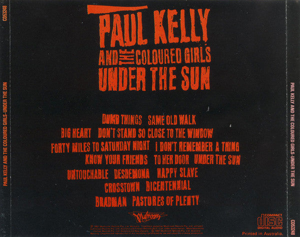 Paul Kelly And The Coloured Girls* : Under The Sun (CD, Album)