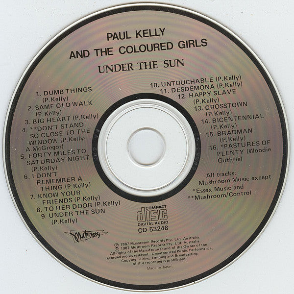 Paul Kelly And The Coloured Girls* : Under The Sun (CD, Album)