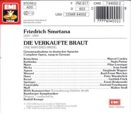 Smetana* - Pilar Lorengar · Gottlob Frick · Fritz Wunderlich · RIAS-Kammerchor · Bamberger Symphoniker · Rudolf Kempe : Die Verkaufte Braut (2xCD, Album, RE, RM)