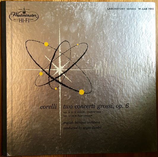 Arcangelo Corelli - The English Baroque Orchestra Conducted By Argeo Quadri : Two Concerti Grossi, Op. 6 (LP, Album, Mono)
