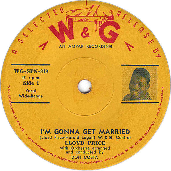 Lloyd Price : I'm Gonna Get Married (7", Single, pic)