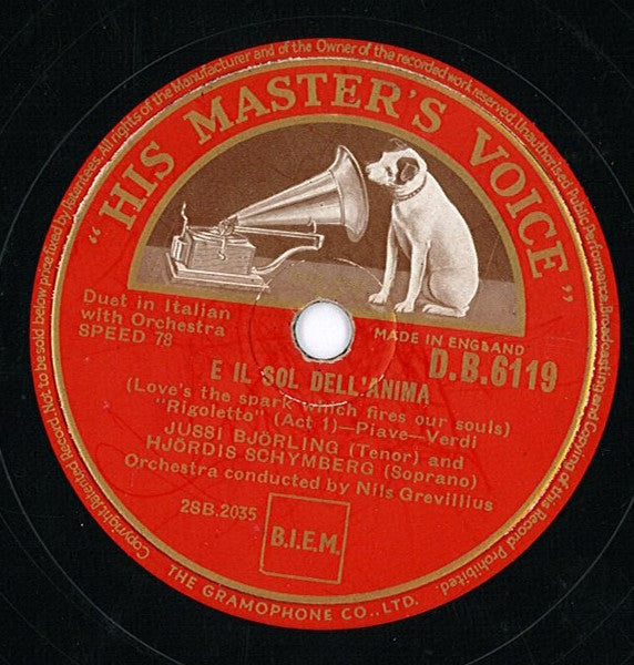 Jussi Björling : O Soave Fanciulla / E Il Sol Dell'Anima (Shellac, 12", RP, DT)