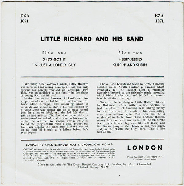 Little Richard And His Band : Little Richard And His Band (7", EP)