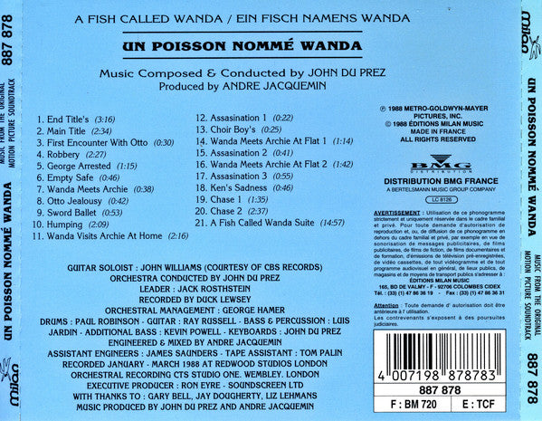 John Du Prez : A Fish Called Wanda = Un Poisson Nommé Wanda  (CD, Album)