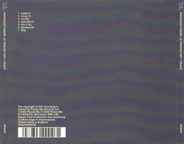Phthalocyanine : 25 Tracks Fer 1 Track (CD, Album)