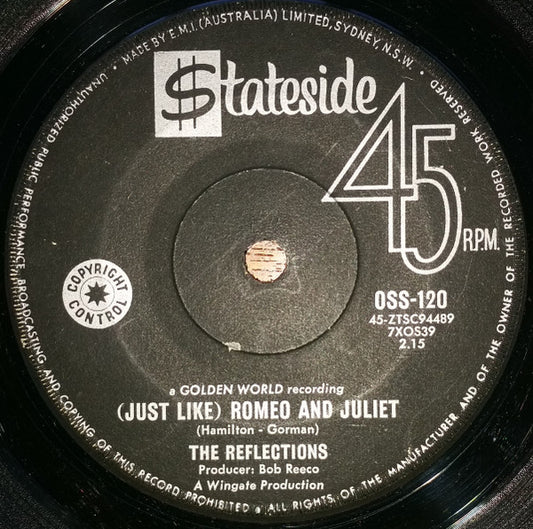 The Reflections (2) : (Just Like) Romeo & Juliet (7", Single)