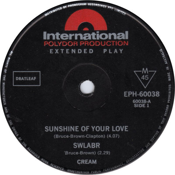 Cream (2) : Cream...Cream (7", EP)
