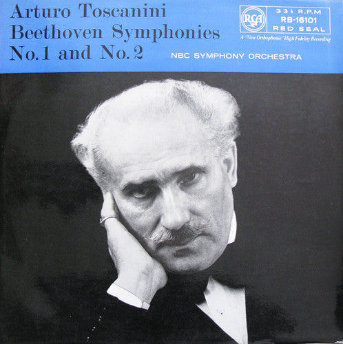 Ludwig van Beethoven - Arturo Toscanini, NBC Symphony Orchestra : Symphonies No.1 & No. 2 (LP, Album, Mono)