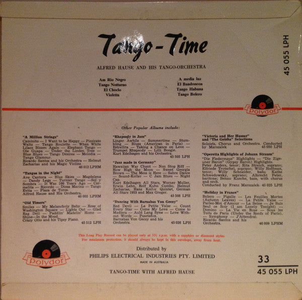 Alfred Hause : Tango-Time (10", Album, Mono, RE)