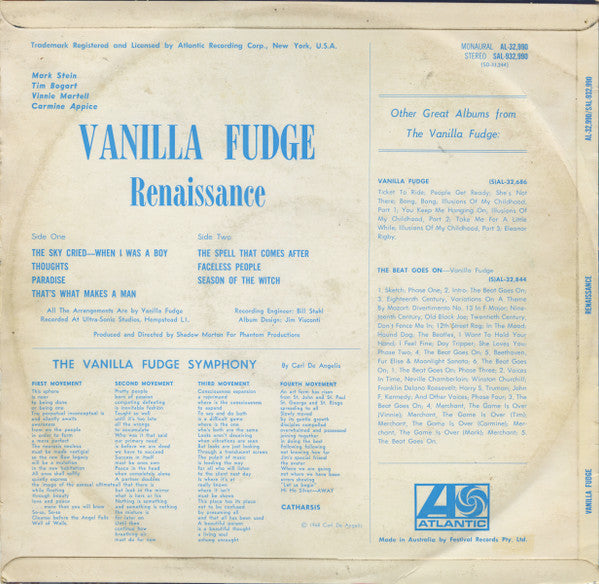 Vanilla Fudge : Renaissance (LP, Album, Mono)