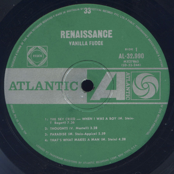 Vanilla Fudge : Renaissance (LP, Album, Mono)