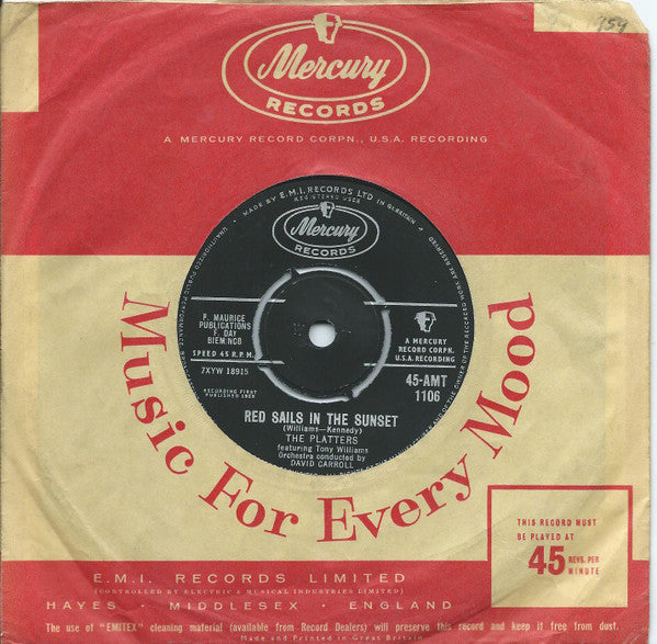 The Platters : Red Sails In The Sunset (7", Single)