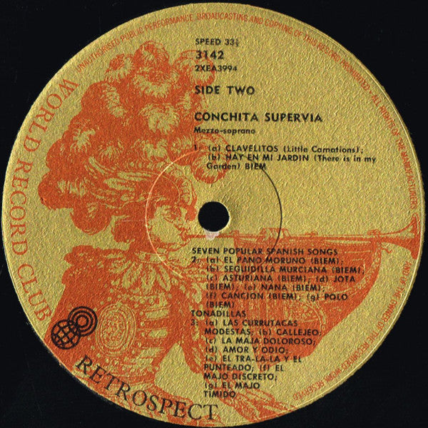 Conchita Supervia : The Golden Voice Of Conchita Supervia (LP, Comp, Mono, Club)